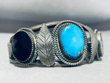 Sensational Vintage Native American Navajo Kingman Turquoise Sterling Silver Bracelet-Nativo Arts