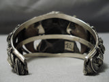 Huge Native American Navajo Bear Sterling Silver Turquoise Bracelet-Nativo Arts