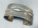 Important Vintage Native American Navajo Hand Repoussed Sterling Silver Thick Bracelet-Nativo Arts
