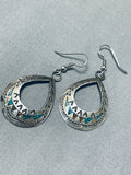 Special Vintage Native American Navajo Turquoise Sterling Silver Dangle Earrings-Nativo Arts