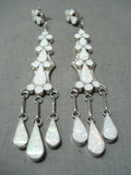 Stunning Zuni Opal Sterling Silver Dangle Earrings Native American-Nativo Arts