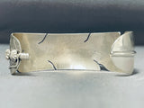 Native American Extreme Detail Important Ben Begaye (d.) Sterling Silver Black Stone Bracelet-Nativo Arts