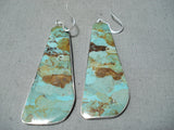 Native American Astonishing Santo Domingo Royston Turquoise Sterling Silver Earrings-Nativo Arts