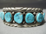 Marvelous Vintage Native American Navajo Old Kingman Turquoise Sterling Silver Bracelet-Nativo Arts