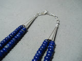 Native American Important Dan Coriz Santo Domingo Lapis Sterling Silver Turquoise Necklace-Nativo Arts