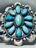 Outstanding Vintage Native American Navajo Turquoise Cluster Sterling Silver Bracelet-Nativo Arts