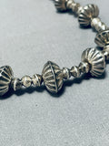 Orville Tsinnie Very Rare Vintage Native American Navajo Hand Tooled Sterling Silver Necklace-Nativo Arts