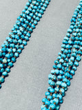Dynamic Vintage Native American Navajo Kingman Turquoise Sterling Silver Necklace-Nativo Arts
