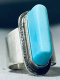 Authentic Tommy Jackson Vintage Native American Navajo Turquoise Sterling Silver Ring-Nativo Arts