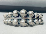 The Most Unique Vintage Navajo Handmade Bulbous Sterling Silver Bracelet Cuff-Nativo Arts