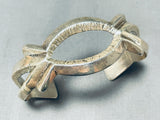 Important Master Caster Vintage Native American Navajo Signed Sterling Silver Heavy Bracelet-Nativo Arts