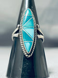 Linda Marble Amazing Vintage Native American Navajo Turquoise Sterling Silver Ring-Nativo Arts