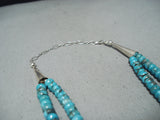 Important Santo Domingo Turquoise Sterling Silver Necklace Native American-Nativo Arts