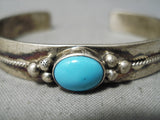 Amazing Vintage Native American Navajo Turquoise Sterling Silver Bracelet Old-Nativo Arts