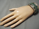 Best Vintage Native American Navajo Dan Jackson Green Turquoise Sterling Silver Bracelet-Nativo Arts