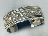 Dynamic More Rare Choctaw Sterling Silver Bracelet Signed S. Willis-Nativo Arts