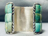 One Of Best Native American Green Turquoise Sterling Silver Bracelet-Nativo Arts