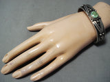 Native American One Of The Best Albert Jake Carico Lake Turquoise Sterling Silver Bracelet-Nativo Arts