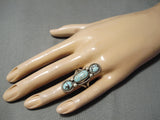 Colossal #8 Turquoise Vintage Navajo Sterling Silver Native American Ring-Nativo Arts