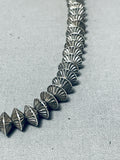 Hand Tooled Vintage Native American Navajo Sterling Silver Hogan Necklace-Nativo Arts