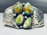 Quad Cluster Vintage Native American Navajo Royston Turquoise Sterling Silver Bracelet-Nativo Arts