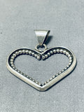 Marvelous Vintage Native American Navajo Sterling Silver Heart Pendant-Nativo Arts
