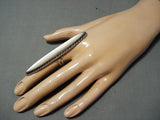Tallest Vintage Native American Navajo Mother Of Pearl Sterling Silver Ring Old-Nativo Arts