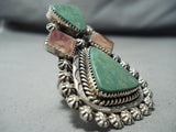 Custom Navajo Native American Turquoise Spiny Oyster Sterling Silver Ring-Nativo Arts