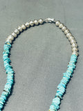 Signed Native American Navajo 8 Turquoise Sterling Silver Necklace-Nativo Arts