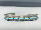 Elegant Vintage Native American Zuni Blue Gem Turquoise Sterling Silver Bracelet-Nativo Arts