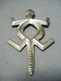 Wonderful Vintage Native American Navajo Sterling Silver Turtle Pin Pendant-Nativo Arts