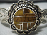 Tremendous Arnold Blackgoat Vintage Native American Navajo Sterling Silver Tiger's Eye Bracelet-Nativo Arts