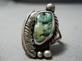 Fabulous Vintage Native American Navajo Cerrillos Turquoise Sterling Silver Ring Old-Nativo Arts