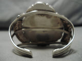 One Of The Best Biggest Vintage Native American Navajo #8 Turquoise Sterling Silver Bracelet Old-Nativo Arts