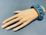 Tommy Moore Vintage Native American Navajo Morenci Turquoise Sterling Silver Bracelet-Nativo Arts