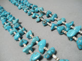 Amazing Vintage Navajo Persin Turquoise Nugget Native American Necklace Old-Nativo Arts
