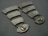Rare Vintage Zuni Native American Jean Lasilew Sterling Silver Earrings-Nativo Arts