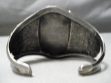 One Of Biggest Best Vintage Native American Navajo Green Turquoise Sterling Silver Bracelet-Nativo Arts