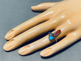 Special Vintage Native American Navajo Sleeping Beauty Turquoise Sterling Silver Ring-Nativo Arts