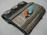 Astonishing Vintage Native American Navajo Bowguard Turquoise Sterling Silver Bracelet-Nativo Arts