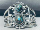 One Of The Best Vintage Native American Navajo Domed Bisbee Turquoise Sterling Silver Bracelet-Nativo Arts
