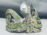 Octopus Turquoise Vintage Southwest Sterling Silver Bracelet-Nativo Arts