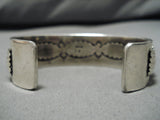 Stunning Vintage Native American Navajo Blue Gem Turquoise Sterling Silver Bracelet Cuff Old-Nativo Arts