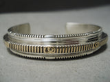 Thick Important Vintage Navajo Leo Nez Sterling Silver Native American Bracelet-Nativo Arts