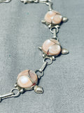 Wonderful Vintage Native American Zuni Mother Of Pearl Sterling Silver Turtle Link Bracelet-Nativo Arts
