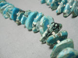 Chunky Dunky Vintage Santo Domingo Native American Navajo Turquoise Nugget Necklace Old-Nativo Arts