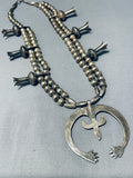Authentic Vintage Native American Navajo Sterling Silver Squahs Blossom Necklace-Nativo Arts