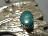Huge Vintage Native American Navajo Green Turquoise Sterling Silver Eagle Necklace-Nativo Arts
