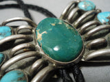 Magnificent Vintage Native American Navajo Damale Bisbee Turquoise Sterling Silver Bolo Tie-Nativo Arts