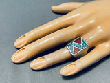 Exceptional Vintage Native American Navajo Turquoise Sterling Silver Ring-Nativo Arts